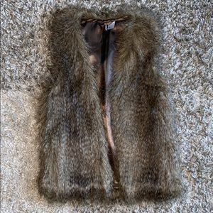 Divided Faux Fur Vest